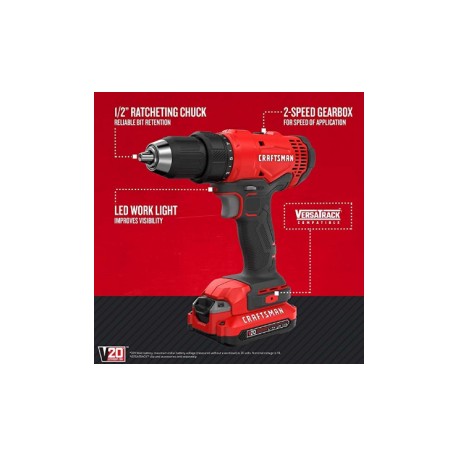 Taladro y controlador inalámbrico Craftsman CMCD701C2