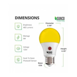 Focos Led Sunco Lighting SCD2DYELLOW2K6PK Luz Cálida/ Mata insectos