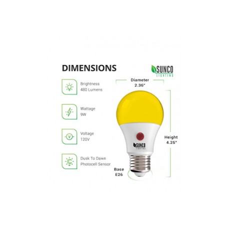 Focos Led Sunco Lighting SCD2DYELLOW2K6PK Luz Cálida/ Mata insectos