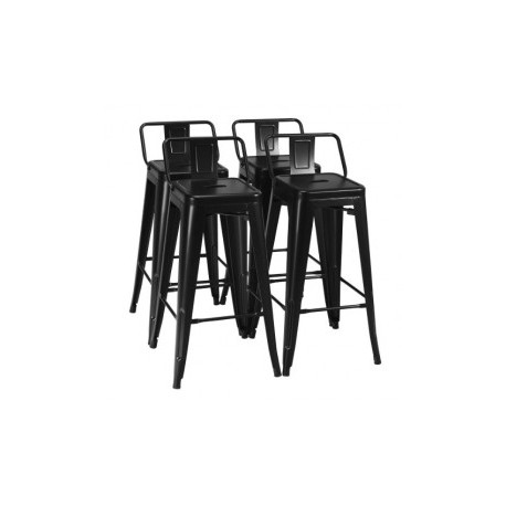 Taburete de bar Costway 61703-CYBK Negro