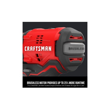 Taladro /destornillador inalámbrico, sin escobillas Craftsman CMCD710C2