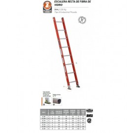 Escalera Recta de Fibra de Vidrio Mod 544-20N