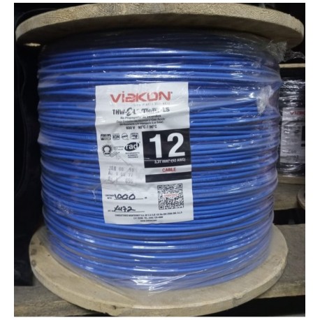 Cable Thw No. 12 Mts. Azul Por Metro