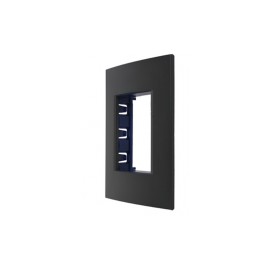 Placa Rectangular Living Light 3 Modulos Negro Bitcio