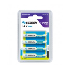 Pila Recargable AA de 4 Unidades Steren NiMH 1300 mAh